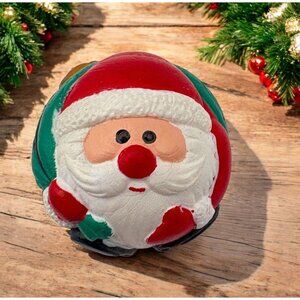 Vintage Papel Freelance Santa Christmas Rubber Ball Toy 90's